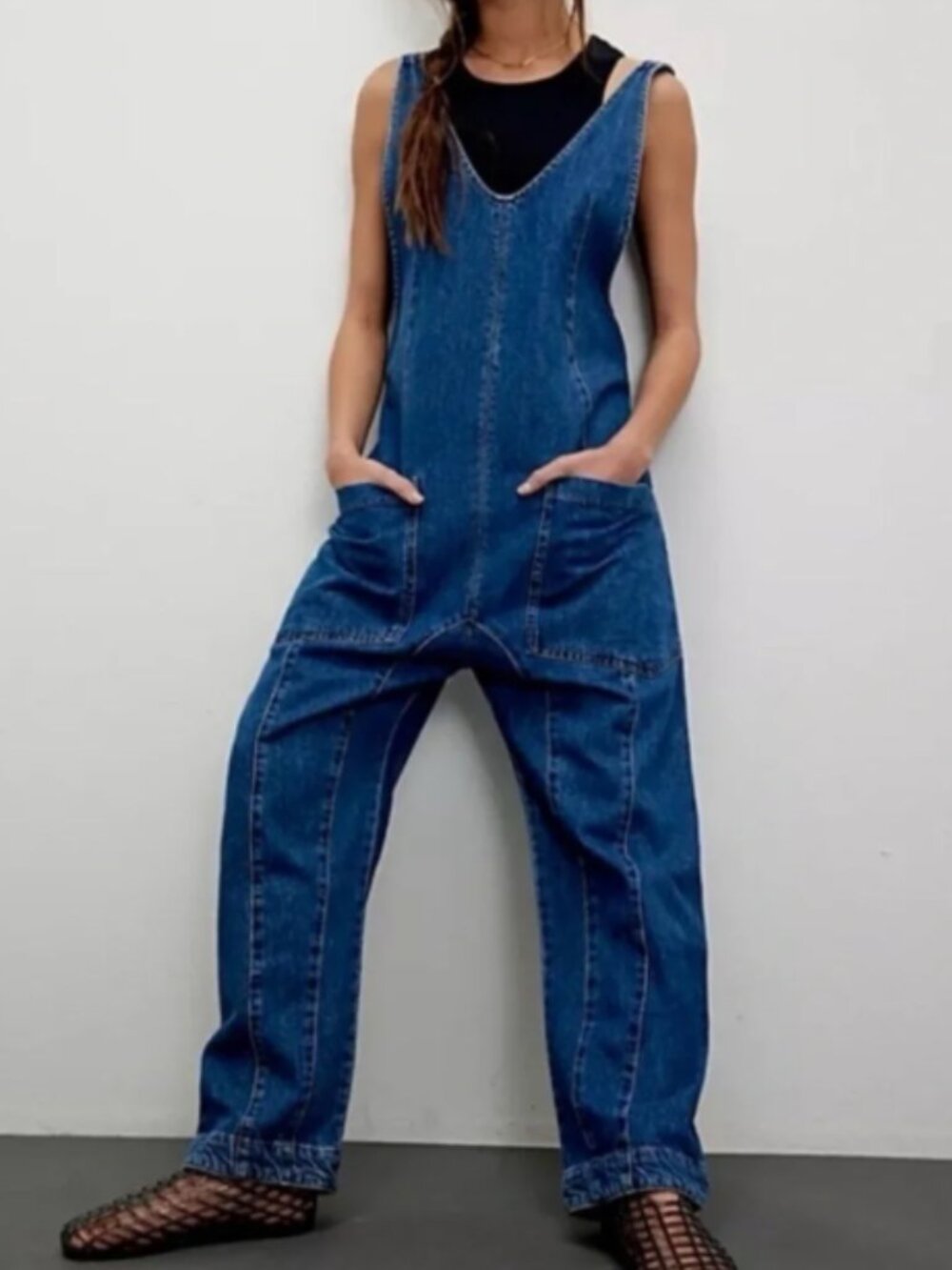 We The Free High Roller Denim Jumpsuit